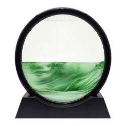 Dekoratif Siyah Çerçeveli Yuvarlak Küçük Boy Kum Saati