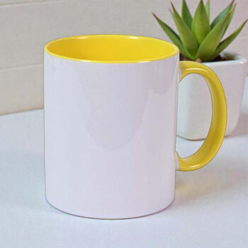 Kişiye Özel Baskılı Sarı Kupa Bardak