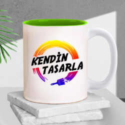 Kişiye Özel Baskılı İçi Yeşil Kupa