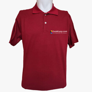 Kişiye Özel Polo Yaka Bordo Tişört