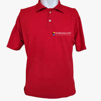 Kişiye Özel Polo Yaka Kırmızı Tişört