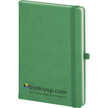 Tarihsiz Çizgili  Bornova  Yeşil Ajanda/Defter 13X21Cm