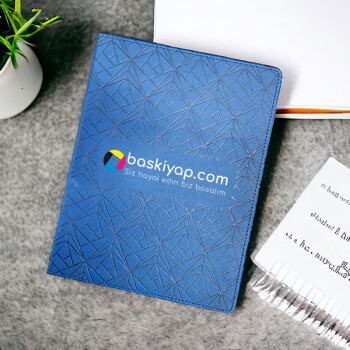 Geometrik Desenli Lacivert Defter 19,5X25 Cm
