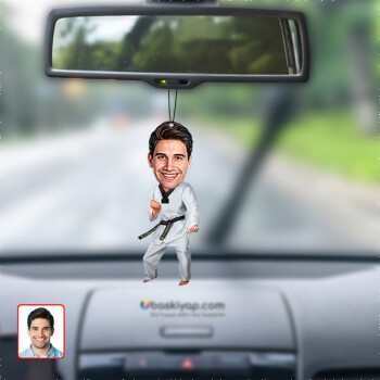 Karate Karikatür Dikiz Aynası Süsü