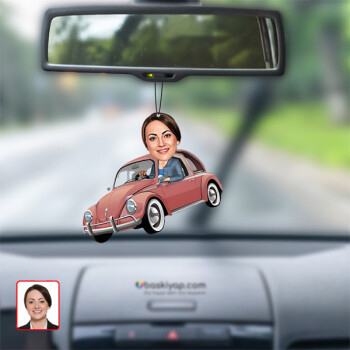 Vosvos Süren Kadın Dikiz Ayna Süsü Kişiye Özel