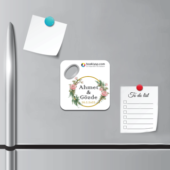 Kişiye Özel Kare Bardak Altlığı Magnet 85X85 Mm