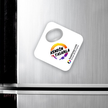 Kişiye Özel Kare Magnet Açacak 65X65 Mm