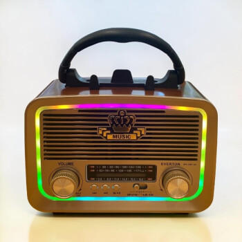 Everton Rt-301 El Fenerli Nostaljik Radyo, Bluetooth  Usb Sd Fm Şarjlı,Solarlı,Ledli