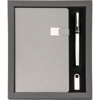 Kişiye Özel Ajanda Kalem Usb Set - Gri
