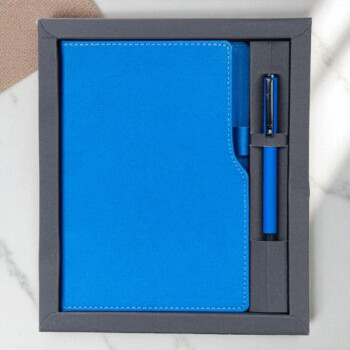 Kişiye Özel Roller Kalem Ve Termo Deri Defter Kutulu Set - Lacivert