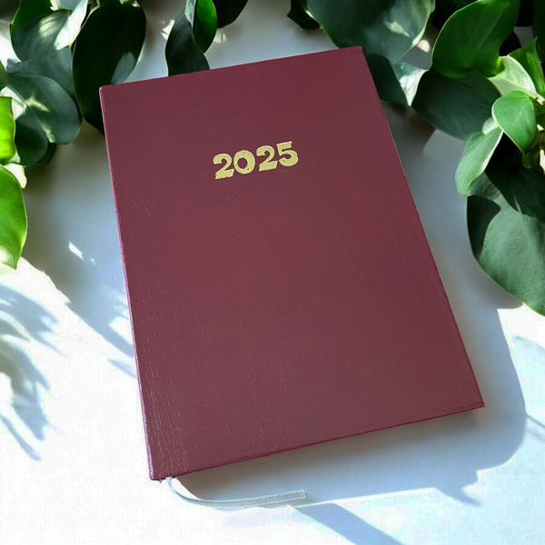 Ekonomik Kişiye Özel 2025 Bordo Ajanda Defter