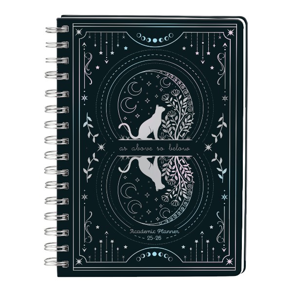 Victoria's Journals Akademik Ajanda 2025–2026  A5  Spiralli Ayraçlı Premium Moonmirror