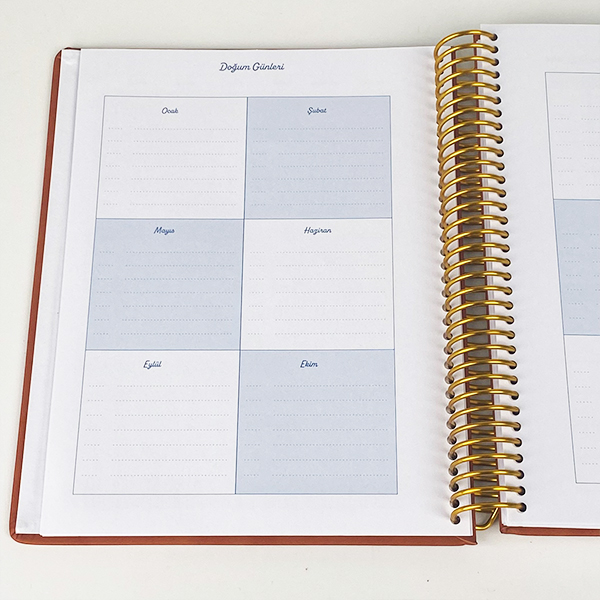 Victoria's Journals 17X23 2025-2026 Spiralli Sert Kapak Ayraçlı Akademik Ajanda 225-2236 Pembe