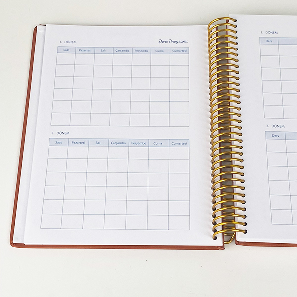 Victoria's Journals 17X23 2025-2026 Spiralli Sert Kapak Ayraçlı Akademik Ajanda 225-2236 Pembe