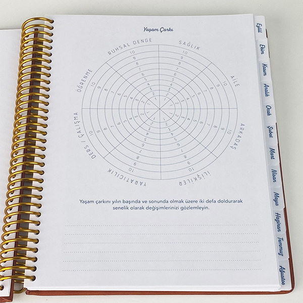 Victoria's Journals 17X23 2025-2026 Spiralli Sert Kapak Ayraçlı Akademik Ajanda 225-2236 Pembe