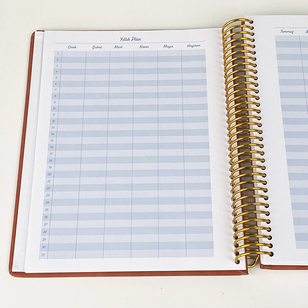 Victoria's Journals 17X23 2025-2026 Spiralli Sert Kapak Ayraçlı Akademik Ajanda 225-2236 Pembe