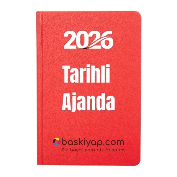 2026 Tarihli Ajanda Kırmızı 17X24 Cm görsel