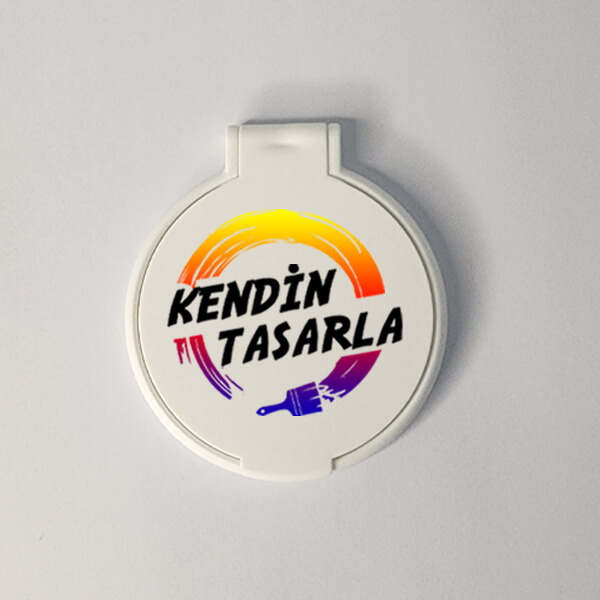 Kişiye Özel Yuvarlak Beyaz Makyaj Aynası görsel