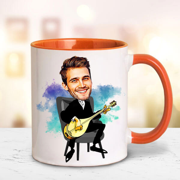 Bağlamacı Karikatürlü Kupa Bardak - Görsel 4