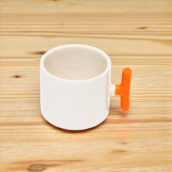 Kişiye Özel Baskılı Turuncu Kulplu T Latte Fincanı - Görsel 2