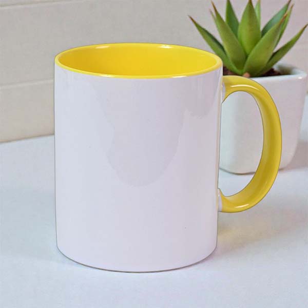 Kişiye Özel Baskılı Sarı Kupa Bardak