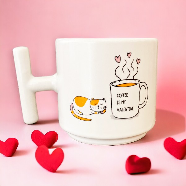 Kedi Tasarımlı Tekli Fincan görsel