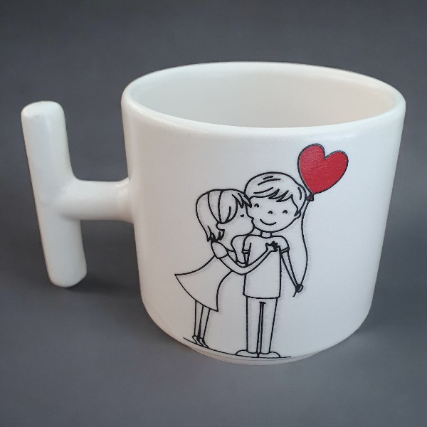 Sevgiliye Hediye Baskılı Fincan T Kulp görsel