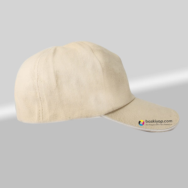 Kişiye Özel Bej | Camel Bez Şapka - Görsel 3