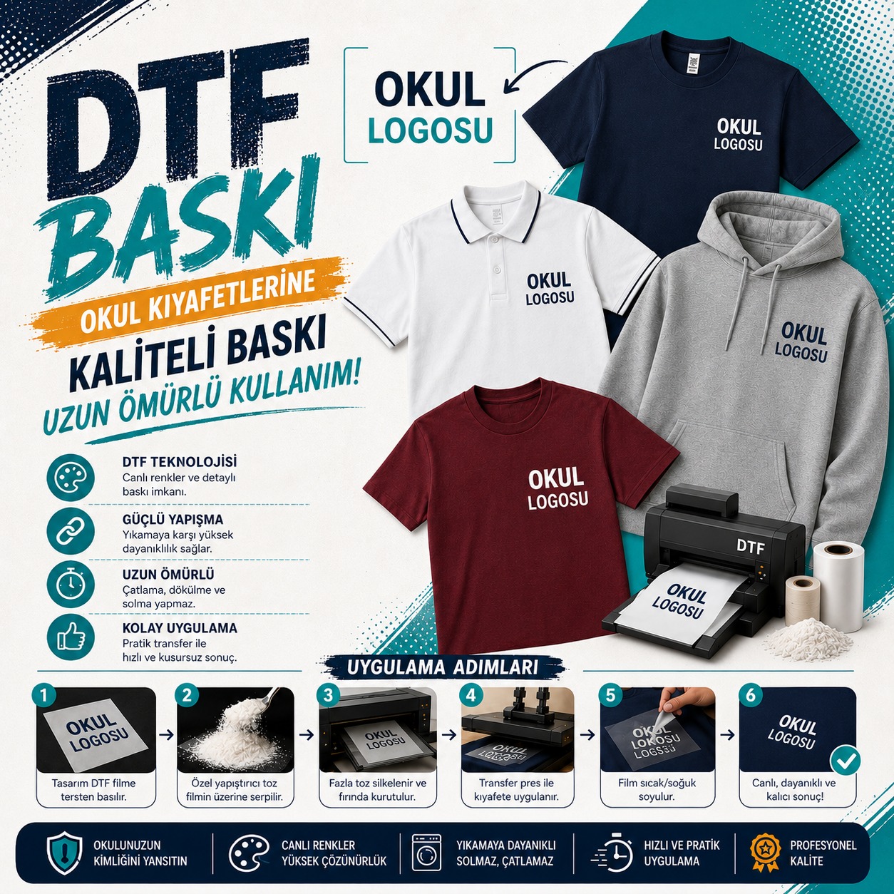 Okul Arması Dtf Sticker görsel