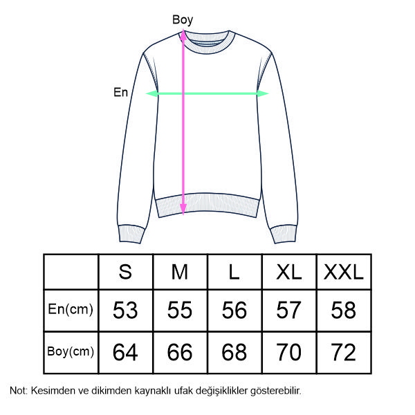 Kişiye Özel Baskılı Yuvarlak Yaka Sweatshirt - Beyaz görsel