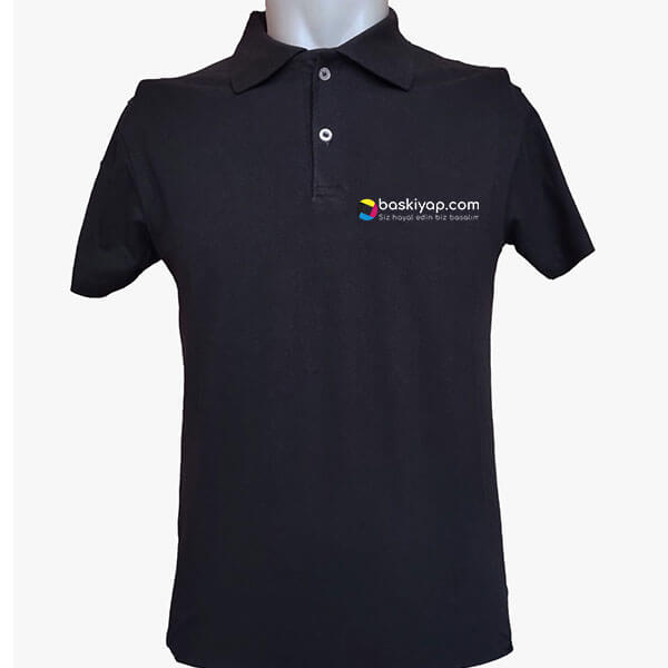 Kişiye Özel Polo Yaka Siyah Tişört görsel