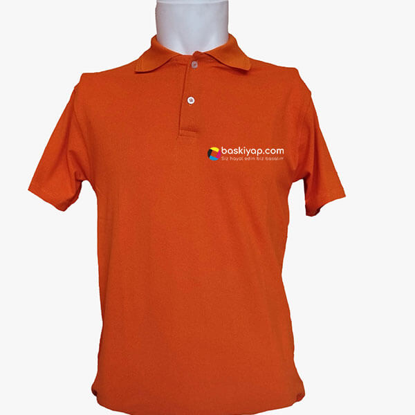 Kişiye Özel Polo Yaka Turuncu Tişört görsel