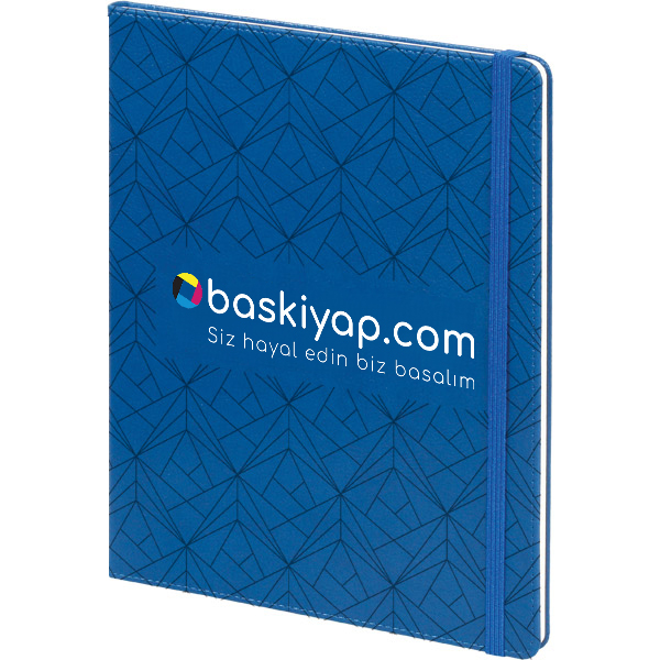 Geometrik Desenli Lacivert Defter 19,5X25 Cm