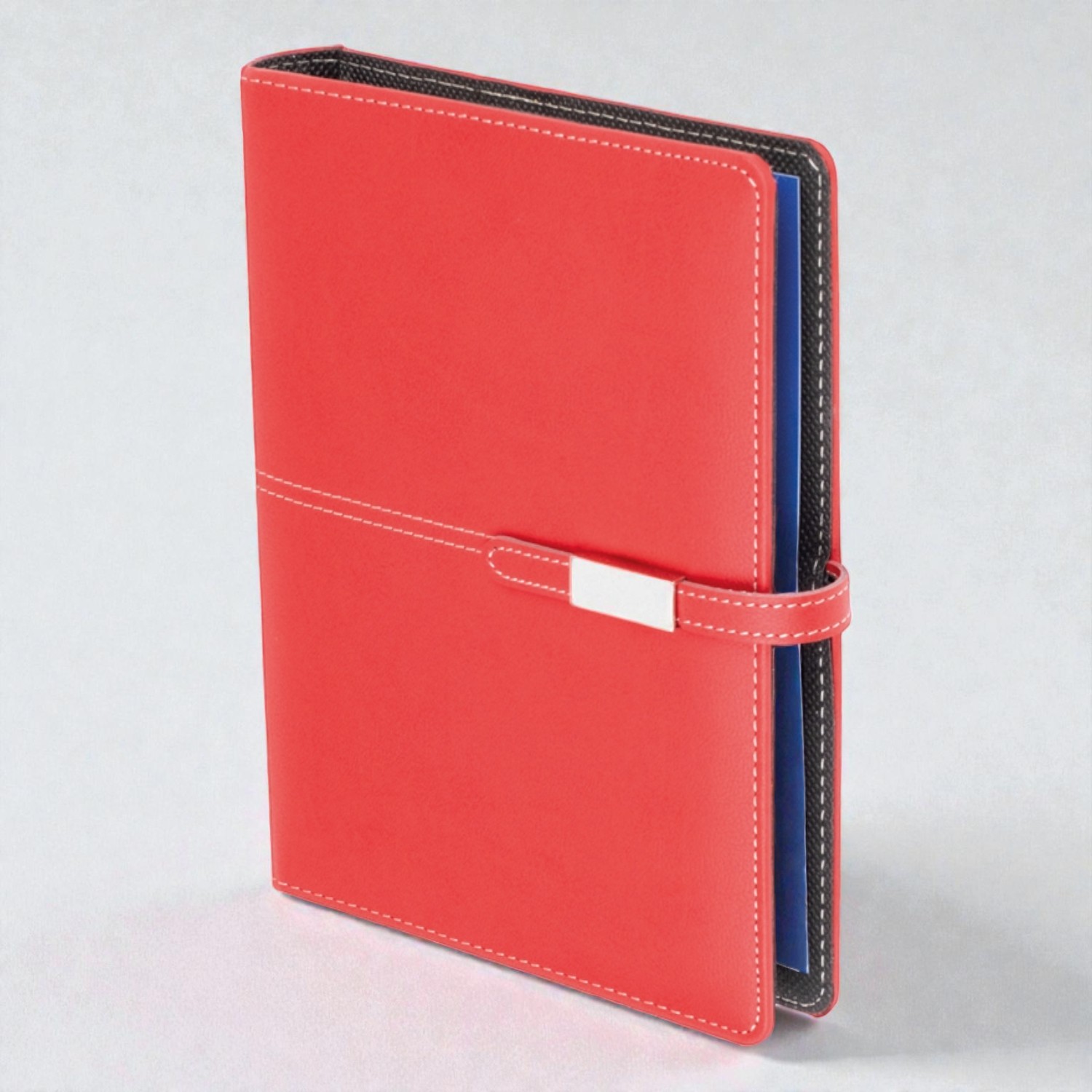 Kişiye Özel Organizer Kart Bölmeli 18X23 Tarihsiz Defter Mıknatıs Klipsli Kırmızı Mekanizmalı görsel