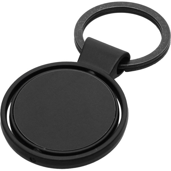 Kişiye Özel Hareketli Yuvarlak Anahtarlık Siyah görsel