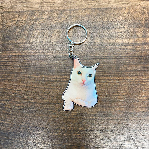 Hayvan Baskılı Pleksi Anahtarlık 7X4Cm