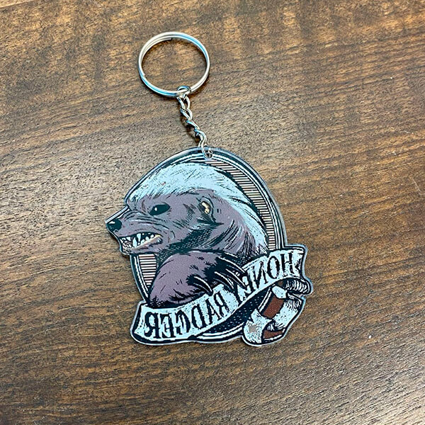 Hayvan Baskılı Pleksi Anahtarlık 7X4Cm