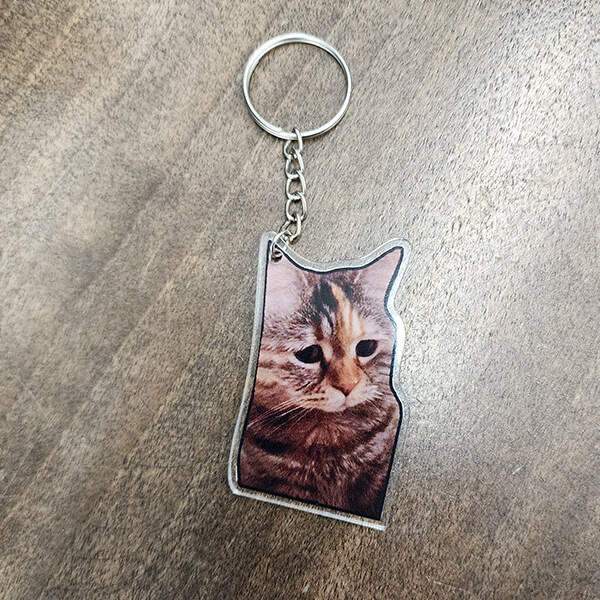 Hayvan Baskılı Pleksi Anahtarlık 7X4Cm