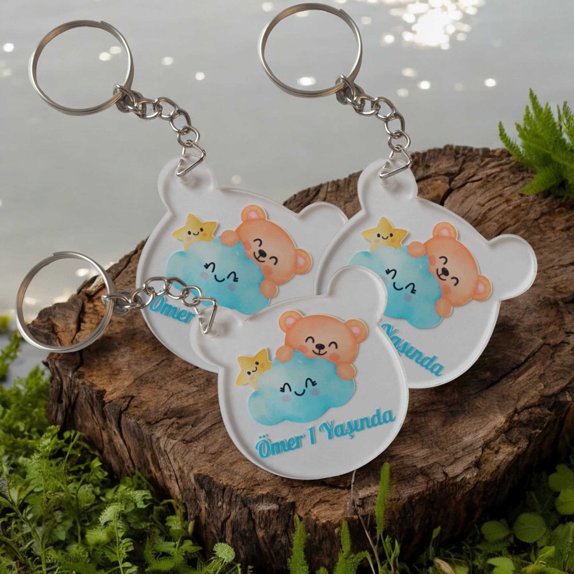 Ayıcık Şekilli Akrilik Pleksi Anahtarlık görsel