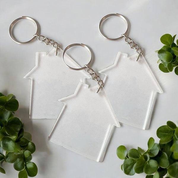 Ev Şekilli Akrilik Pleksi Anahtarlık görsel