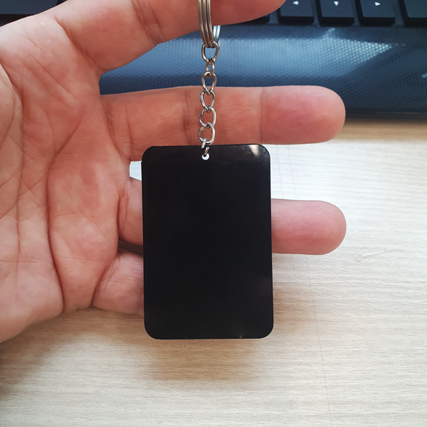 Oval Köşeli Pleksi Lazer Kazıma Anahtarlık görsel