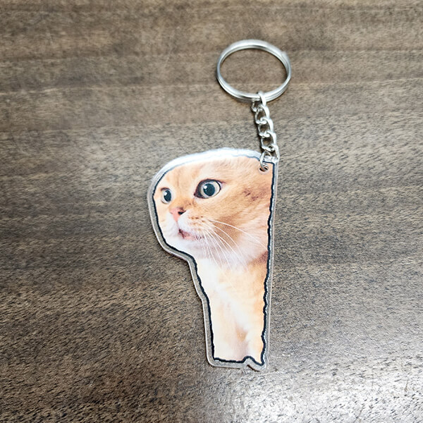 Hayvan Baskılı Pleksi Anahtarlık 7X4Cm