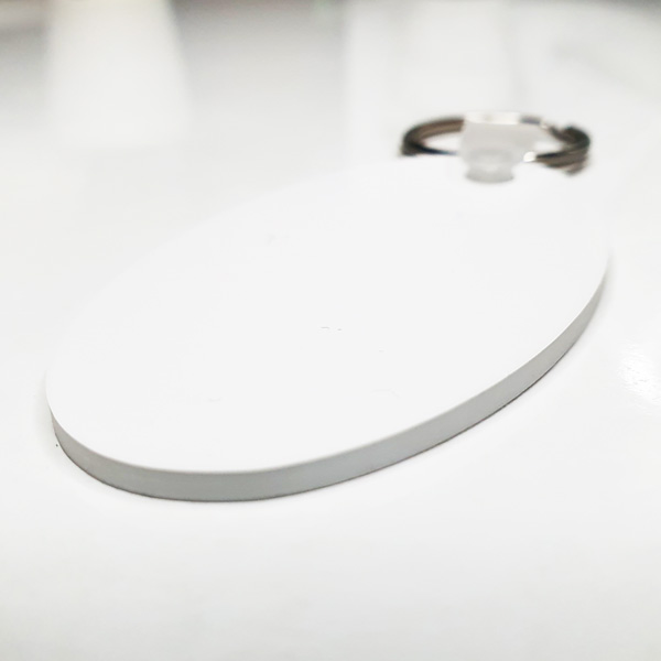 Kişiye Özel Baskılı Beyaz Oval Anahtarlık görsel