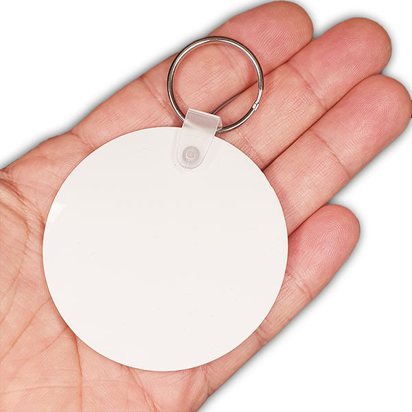 Kişiye Özel Baskılı Beyaz Yuvarlak Anahtarlık görsel