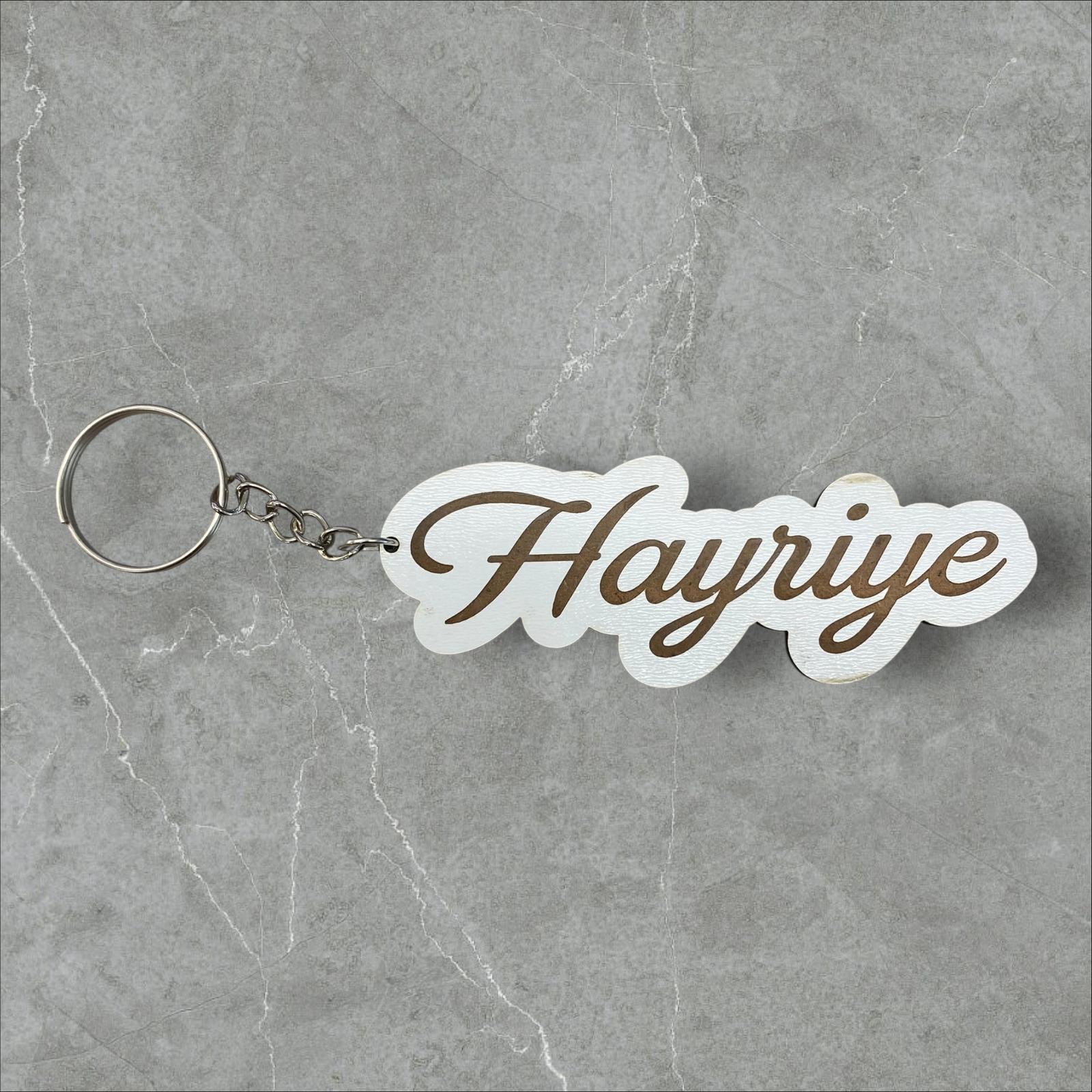 Kişiye Özel İsim Kazıma Ahşap Anahtarlık görsel