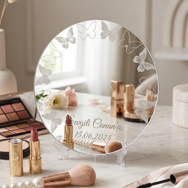 Kişiye Özel Desenli Masaüstü Makyaj Aynası