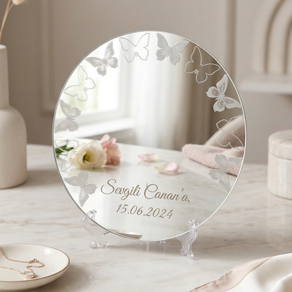 Kişiye Özel Desenli Masaüstü Makyaj Aynası