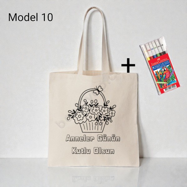 Anneler Gününe Özel Boyama Çanta 5'Li  + Keçeli Kalem Hediyeli görsel