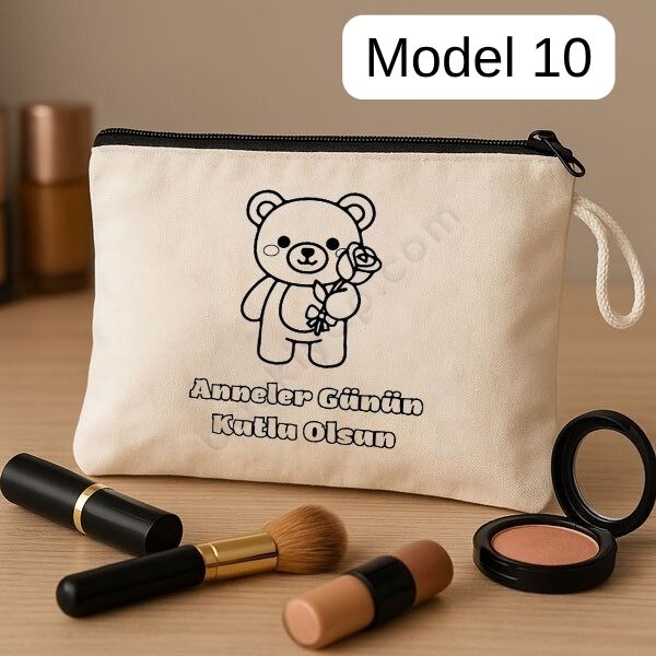 Anneler Gününe Özel Boyama Makyaj Çantası 5'Li  + Keçeli Kalem Hediyeli görsel