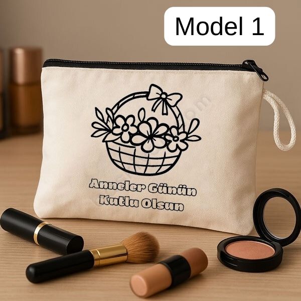 Anneler Gününe Özel Boyama Makyaj Çantası 5'Li  + Keçeli Kalem Hediyeli görsel